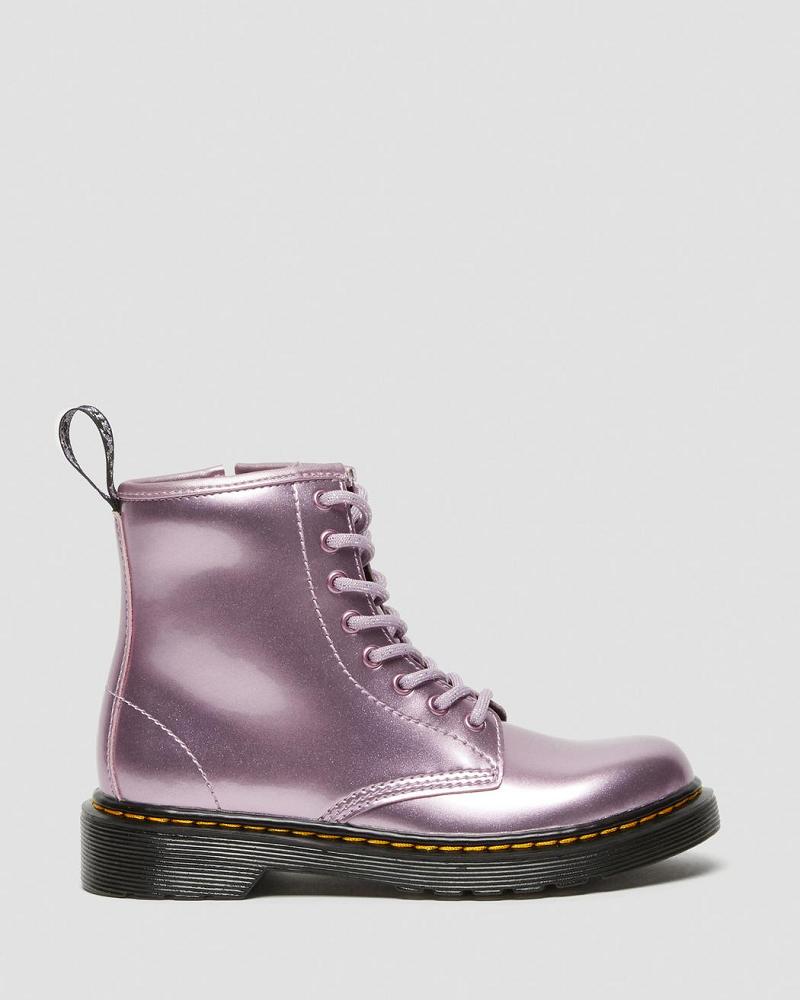 Pink Kids' Dr Martens Junior 1460 Metallic Lace Up Boots | CA 681ILH